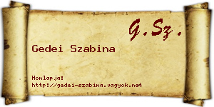 Gedei Szabina névjegykártya